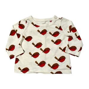 Gymboree Robin Graphic Long Sleeve Shirt Size 3-6m